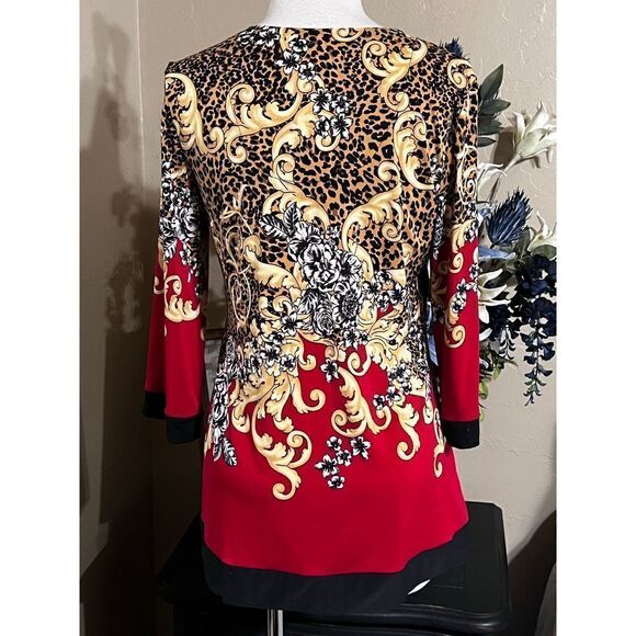 Soma Leopard Print 3/4 Sleeve Blouse Size Medium - Picture 2 of 3